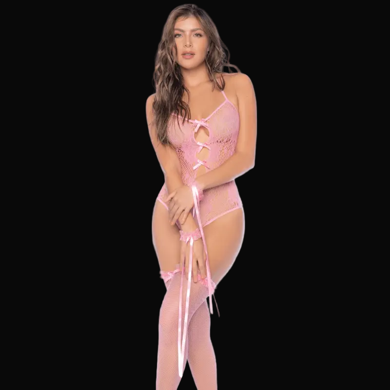 Body Résille Rose Menotte Chic et Sensuel avec Détails Élégants Senslov Lingerie Body Résille Rose Menotte Chic et Sensuel avec Détails Élégants