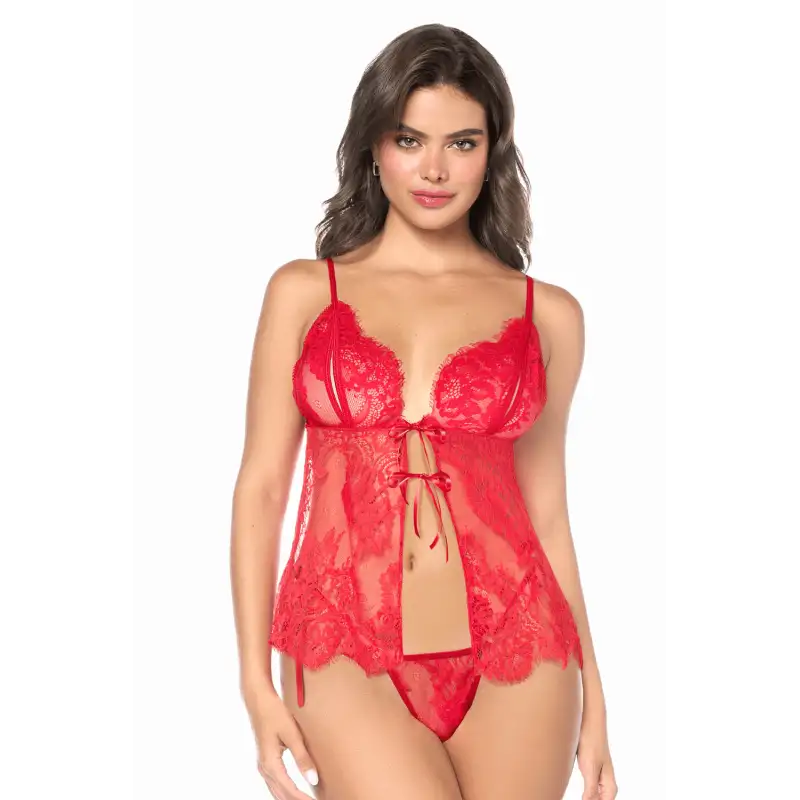 Nuisette babydoll Mapalé espiègle avec string à nouer