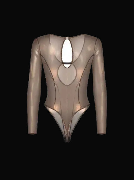 lingerie-sexy-body-teddy-à-manches-en-maille-fine-transparente(2) - Senslov