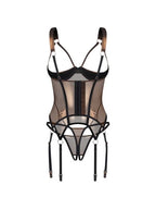 Ensemble Lingerie Sexy Corset et String Ouverts