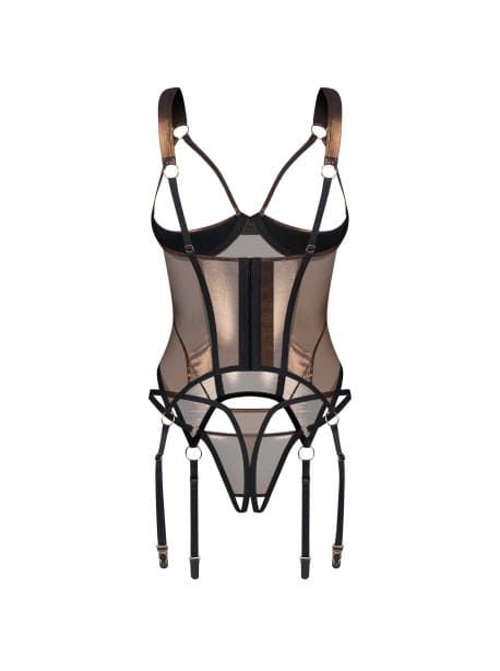 Ensemble Lingerie Sexy Corset et String Ouverts