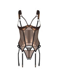 Ensemble Lingerie Sexy Corset et String Ouverts